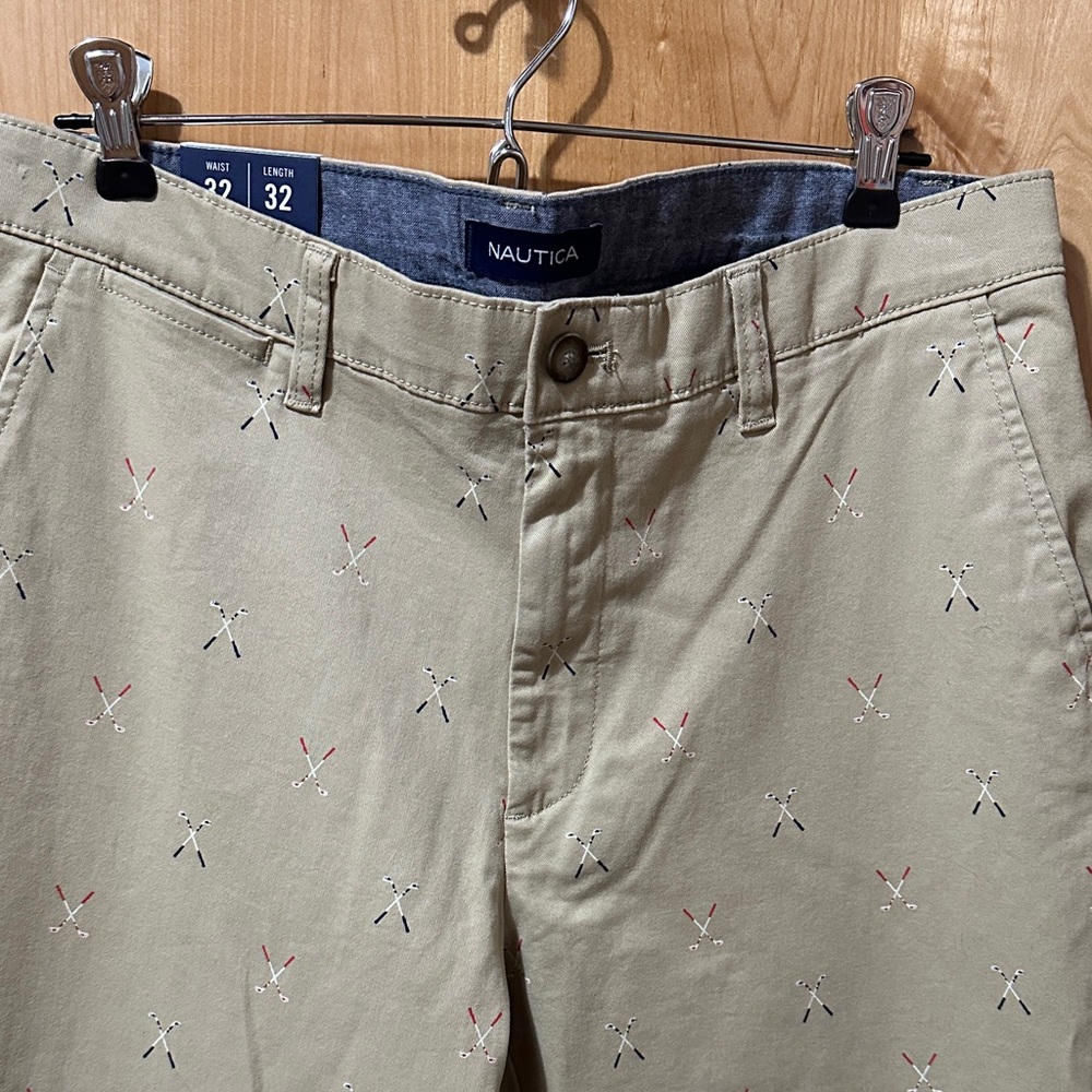 Nautica Beige Golf Patterned pants - New